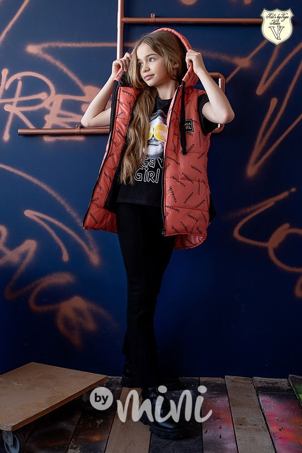 Voga girl vesta pastel oranž