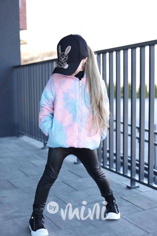 Oboustranná  jarní bunda pink rainbow
