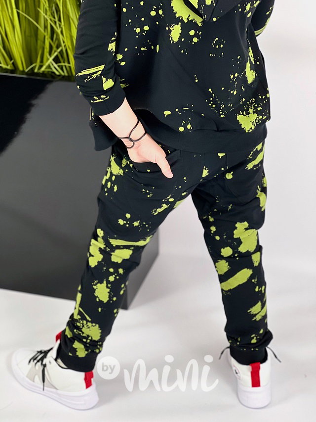 Pistachio splash černé jogger tepláky