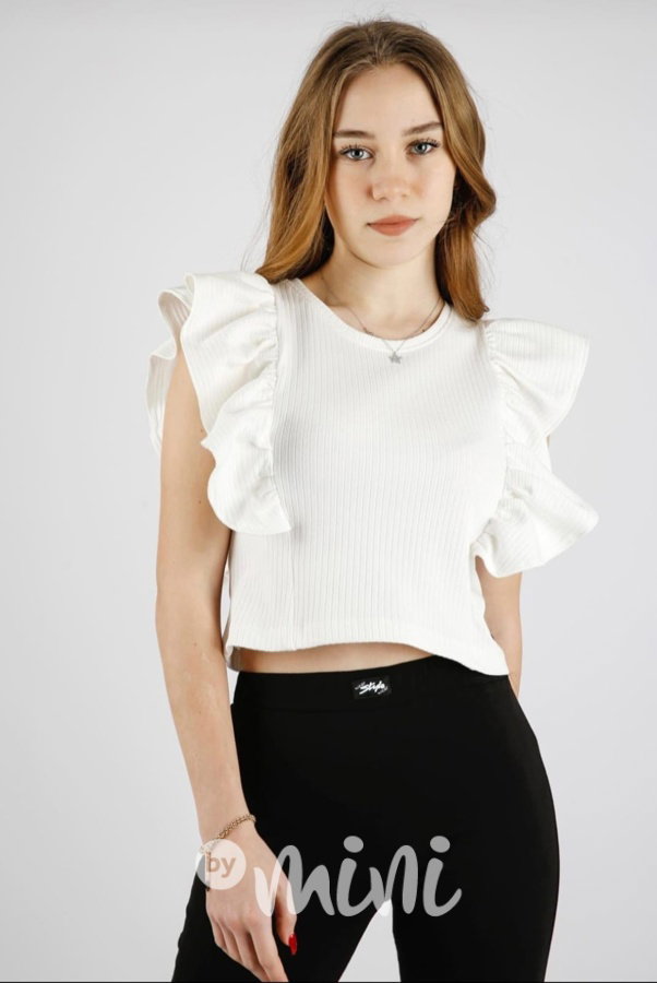 Off white topík s volánky