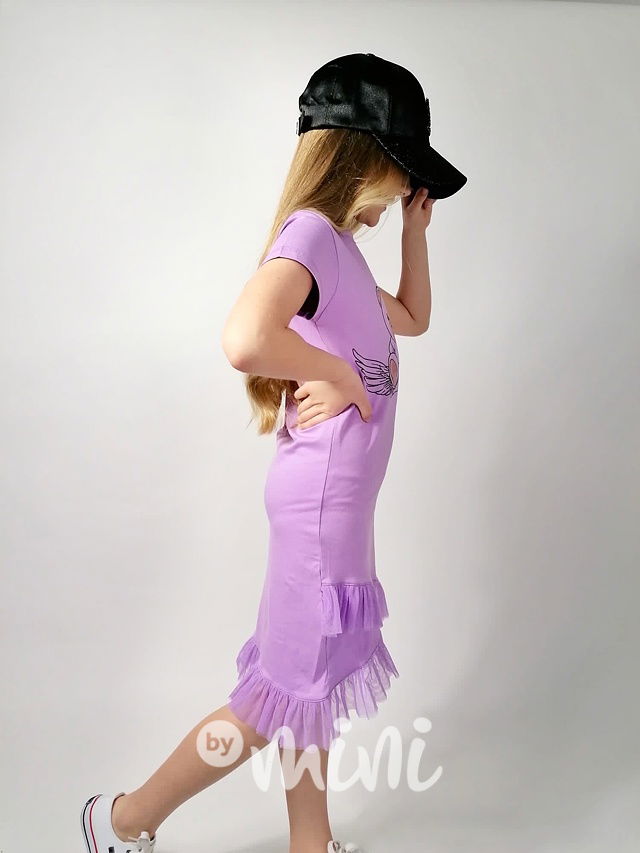 Teddy wings šaty s tylem lila