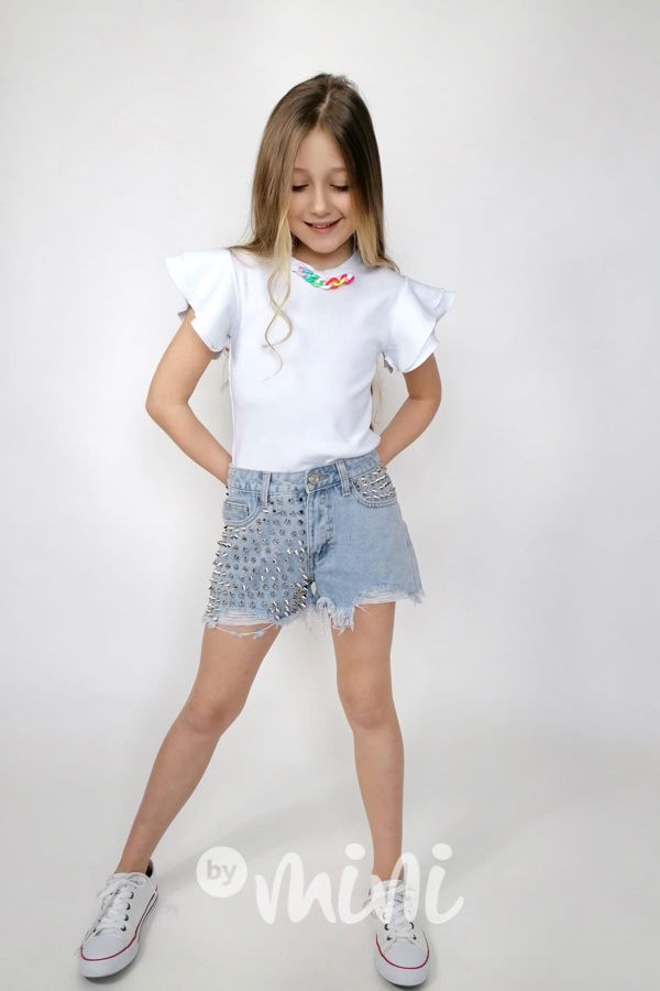 Jeans ripped shorts se cvoky