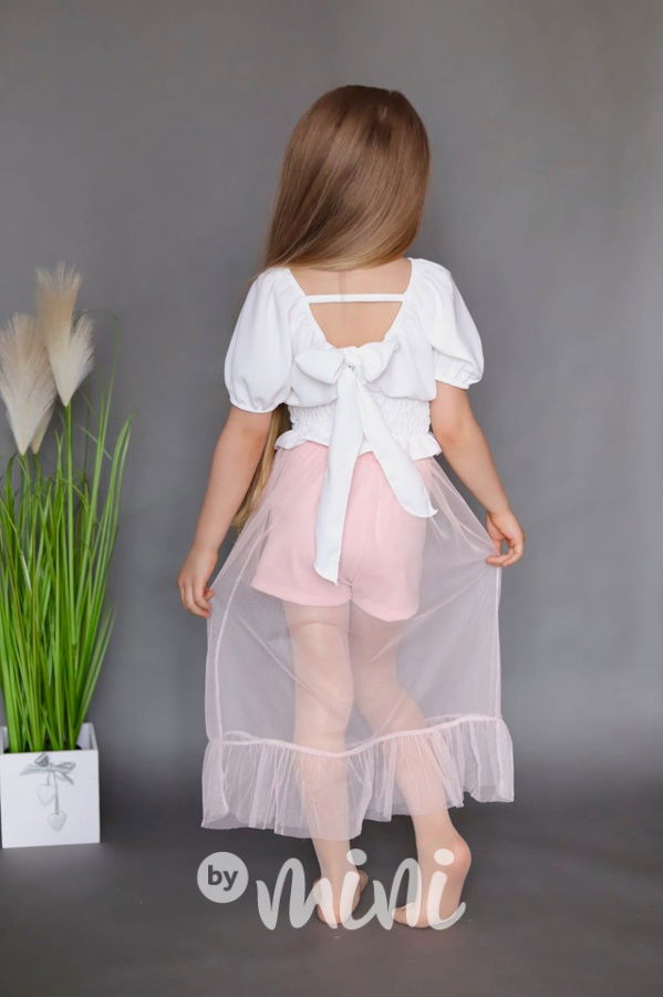 2v1 tylová sukně a šortky pink