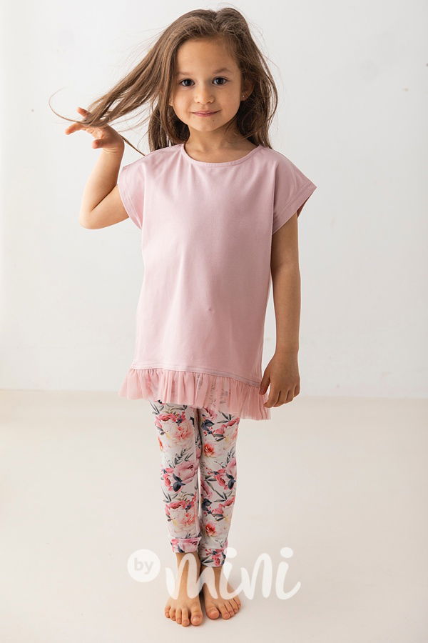 Lily tunika s tylem - pudrová