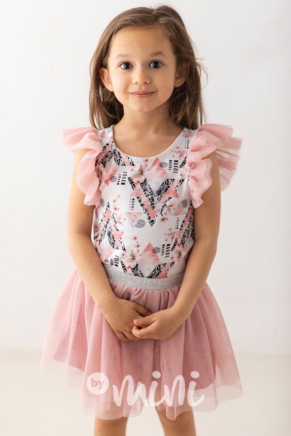 Pudder pink tylová tutu sukně Lily Grey