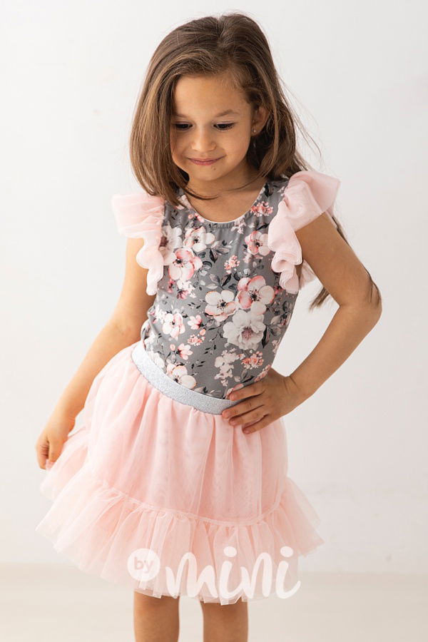 Lososová maxi tutu tyl sukně Lily Grey