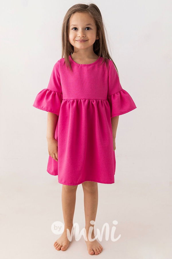 Dětské boho šaty fuksiová