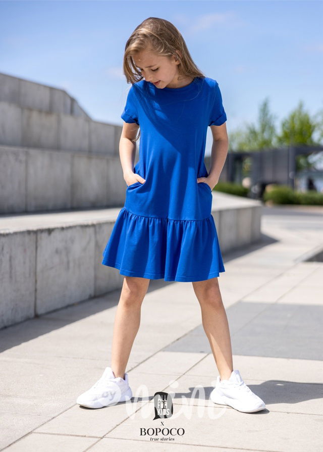 Letní šaty Mini me royal blue