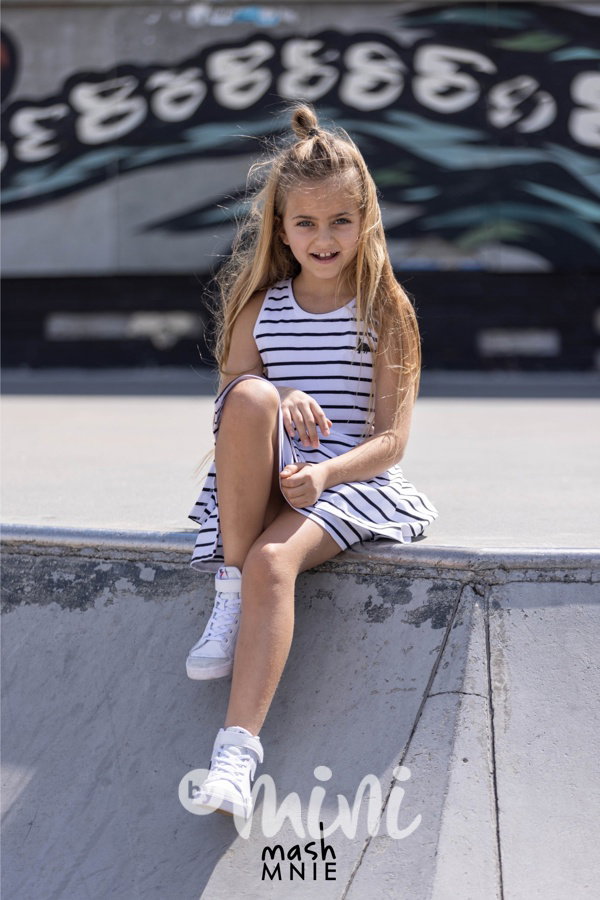 Mash Mnie maxi točivé šaty white/black