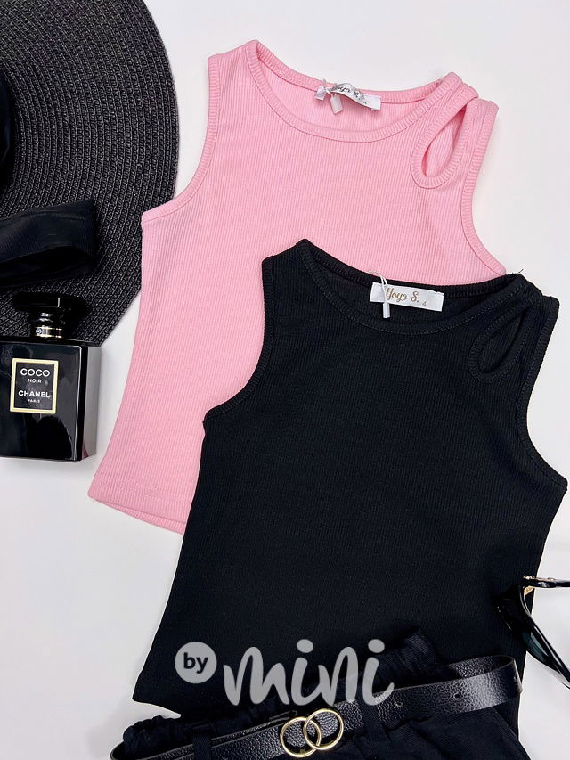 Žebrované tílko black