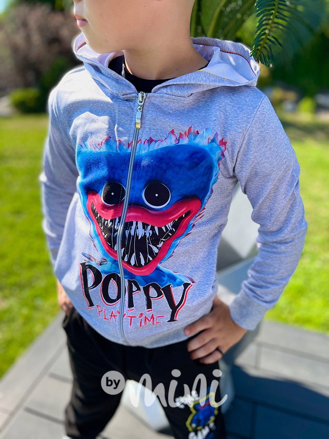 Huggy Wuggy mikina POPPY šedá