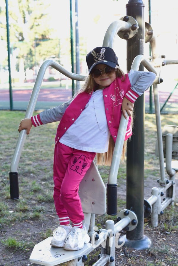 ANGEL bomber baseball mikina malinová