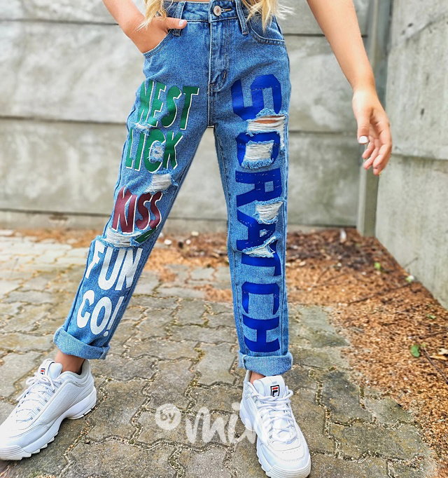 Exclusiv fashion painted jeans