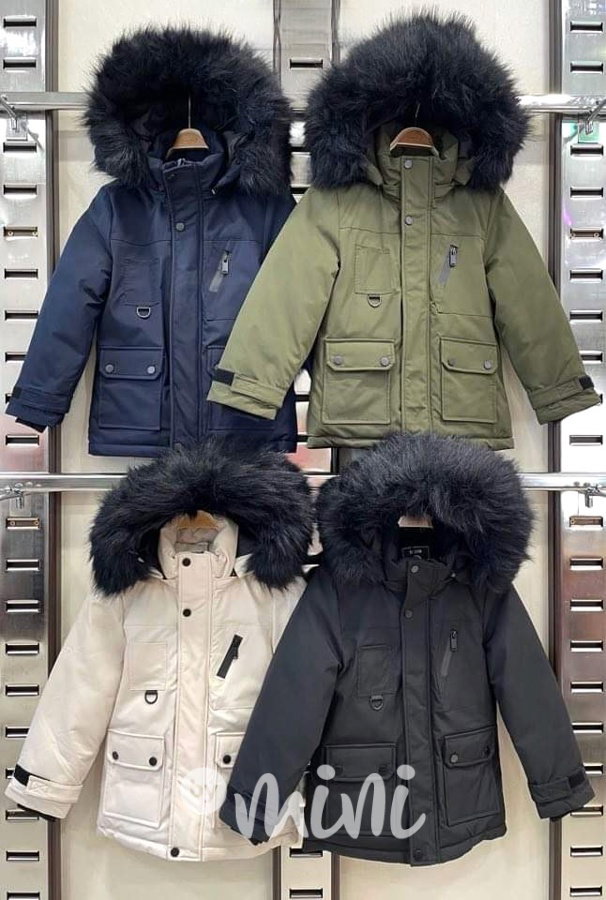 Zimní parka s kožíškem černá