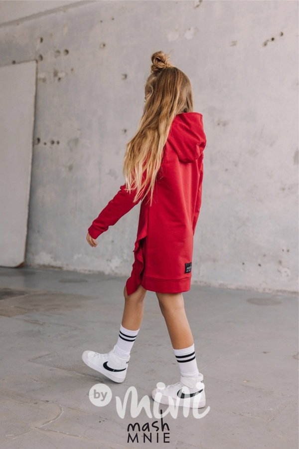 Mash Mnie hoodie frill tunika red