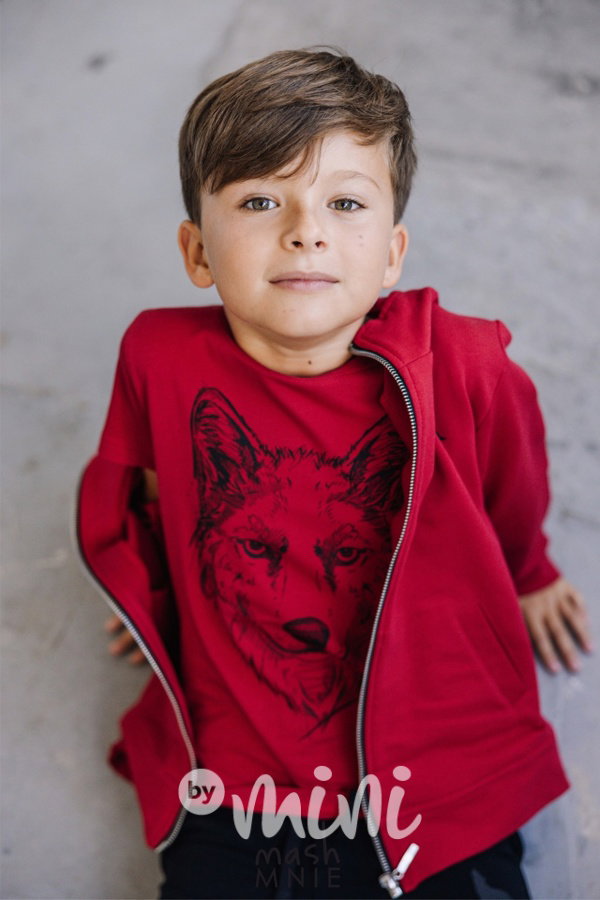 Mash Mnie WOLF dlouhá mikina red