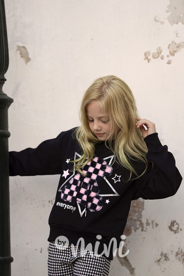 Vyteplená mikina Teddy bear black