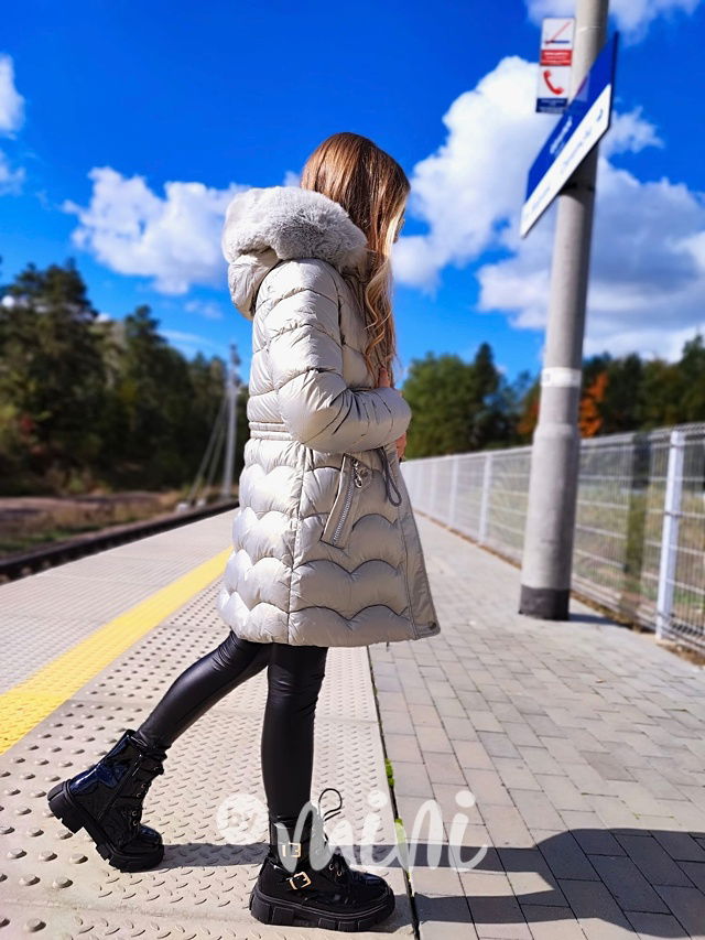 Zimní prošívaný kabát silver