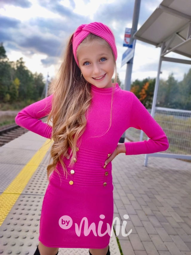 Svetříkové super stretch mini šaty růžové