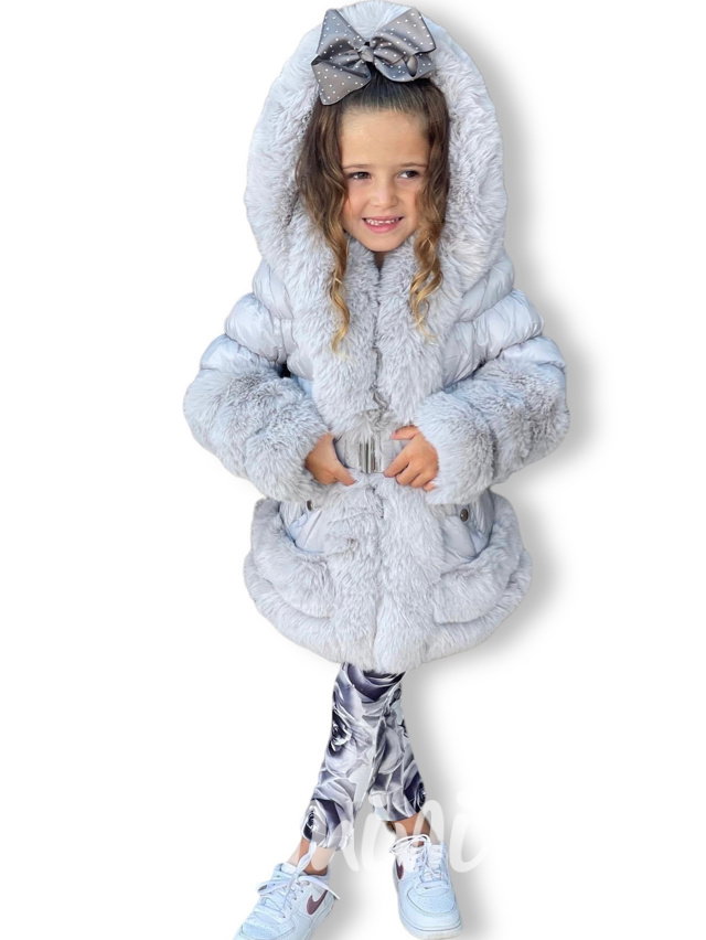 PREMIUM zimní kabátek silver grey