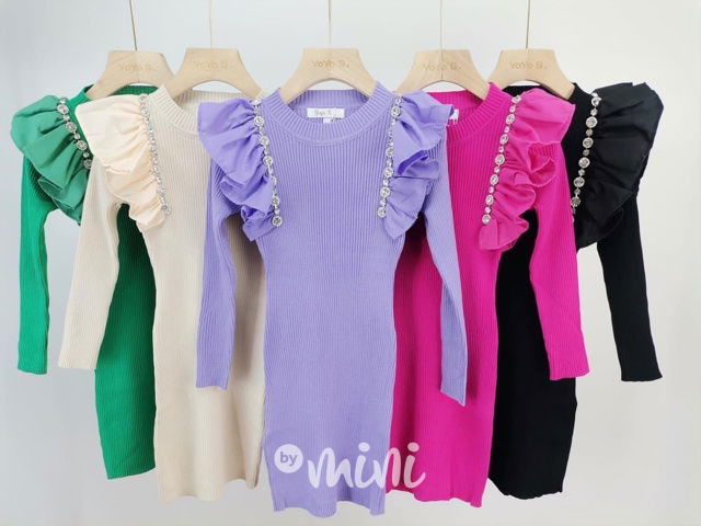 PREMIUM šaty s kamínky zelené