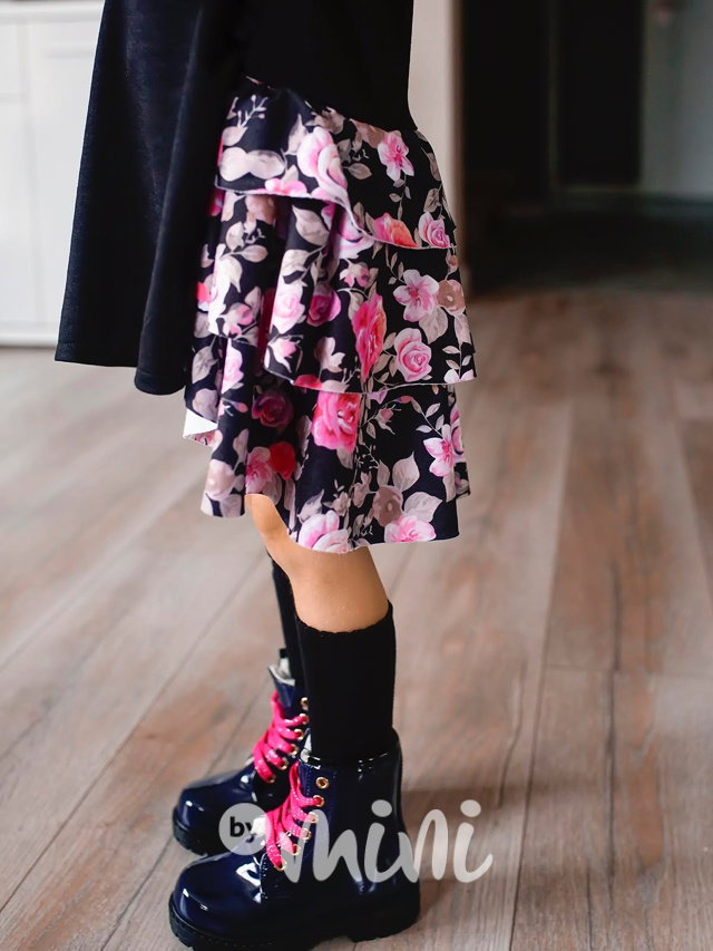 Vyteplené polokozačky navy/pink