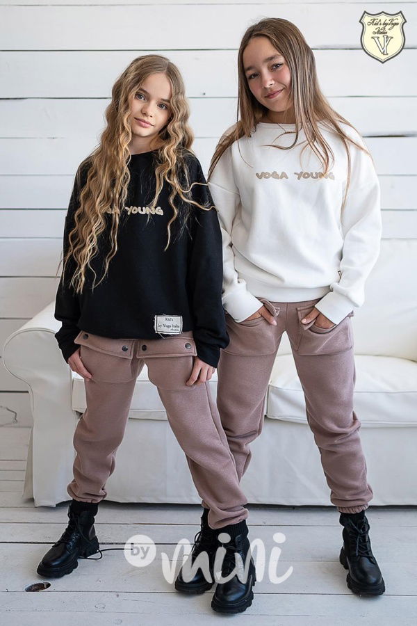 Voga young zateplená mikina cream