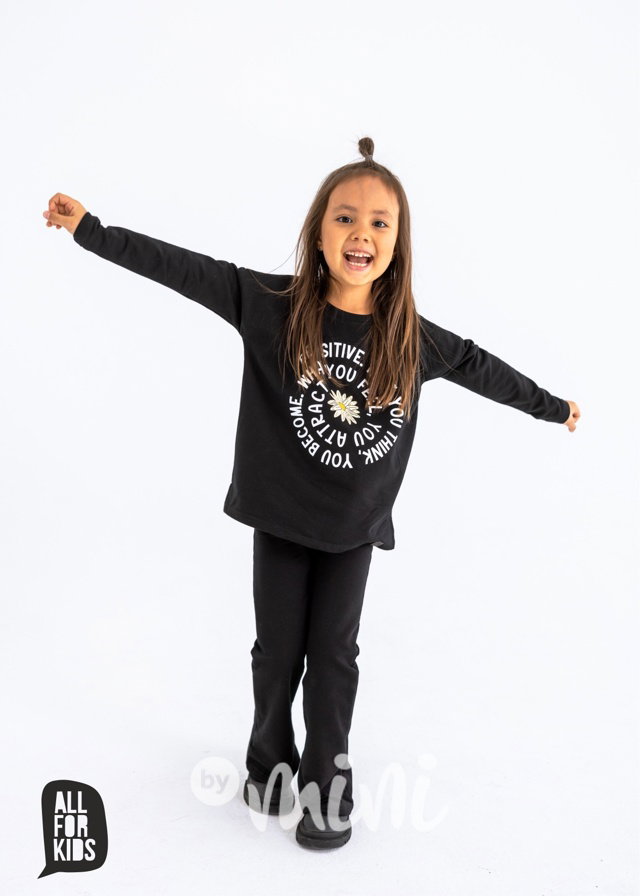 All for kids flower zateplená mikina black