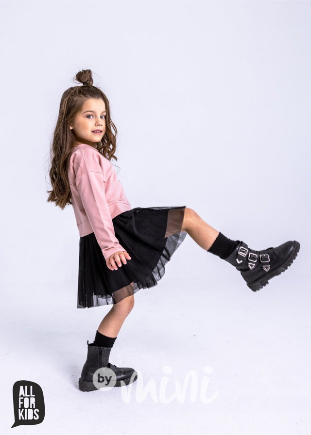All for kids šaty s tylem pudder pink