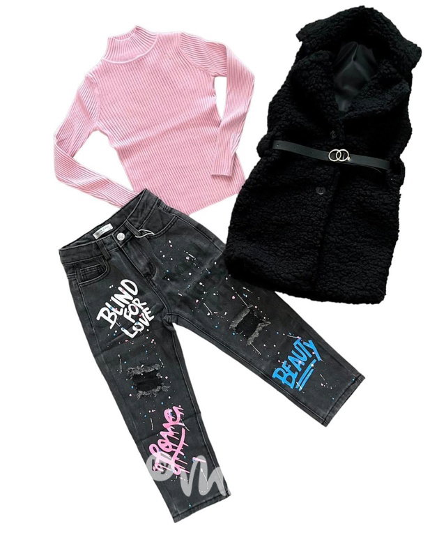 Exclusiv fashion jeans Born to be free černé
