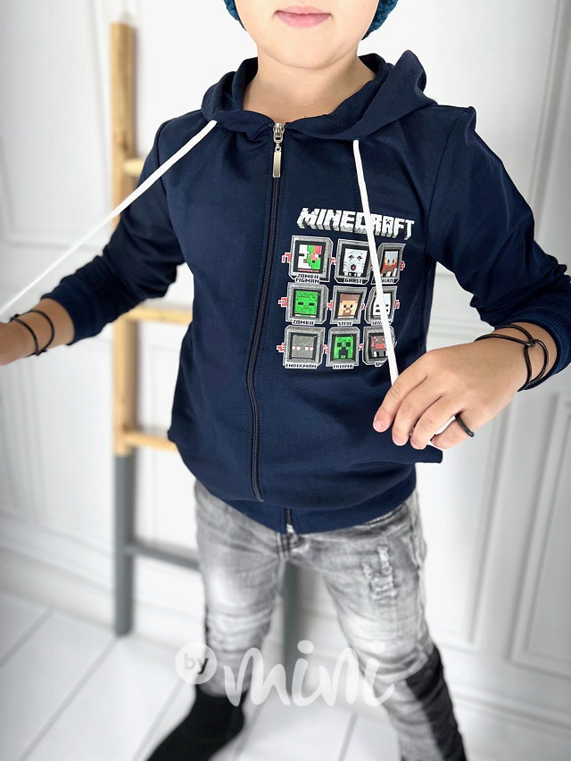 Minecraft mikina tmavě modrá