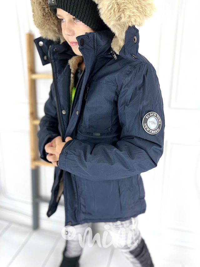 Zimní parka s kožíškem dark blue