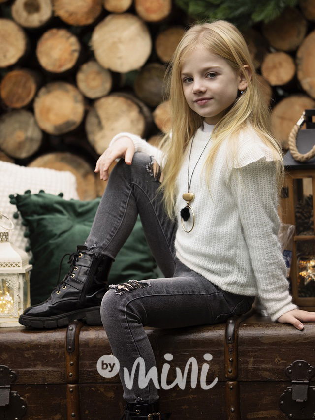 Slim ripped jeansy vintage grey