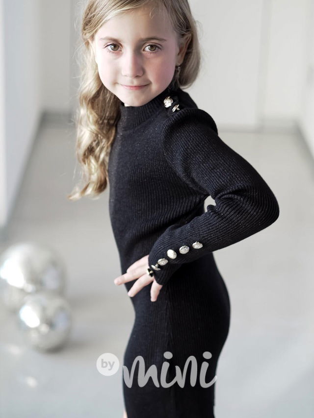 Silver shine svetrové tunikošaty