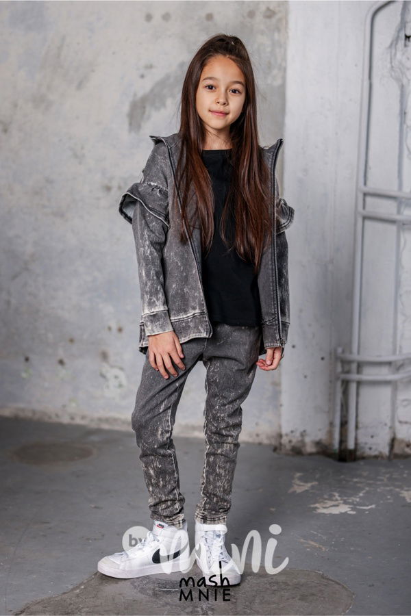 Mash Mnie vintage denim mikina grafit