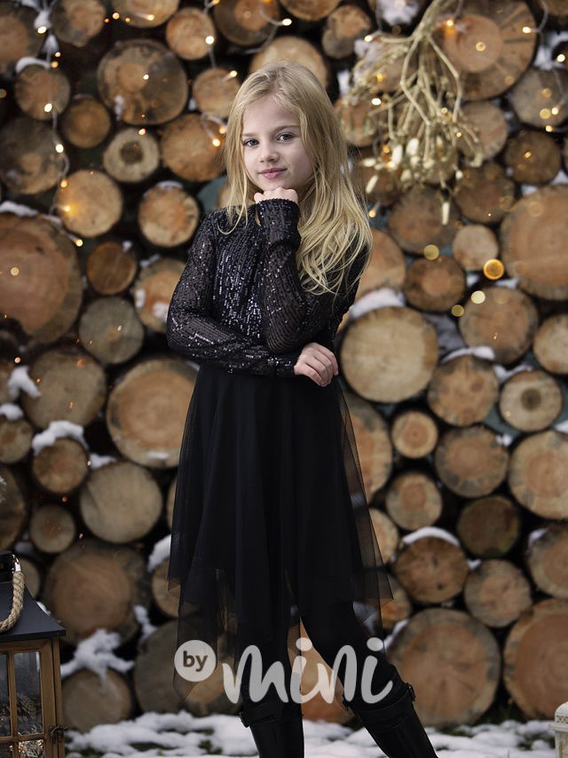 Slavnostní tylové šaty s flitry černé