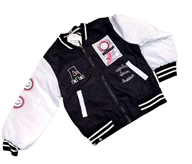 Jarní bomber bunda black/white