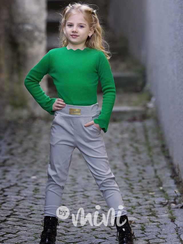 Luxury šedé stretch kalhoty