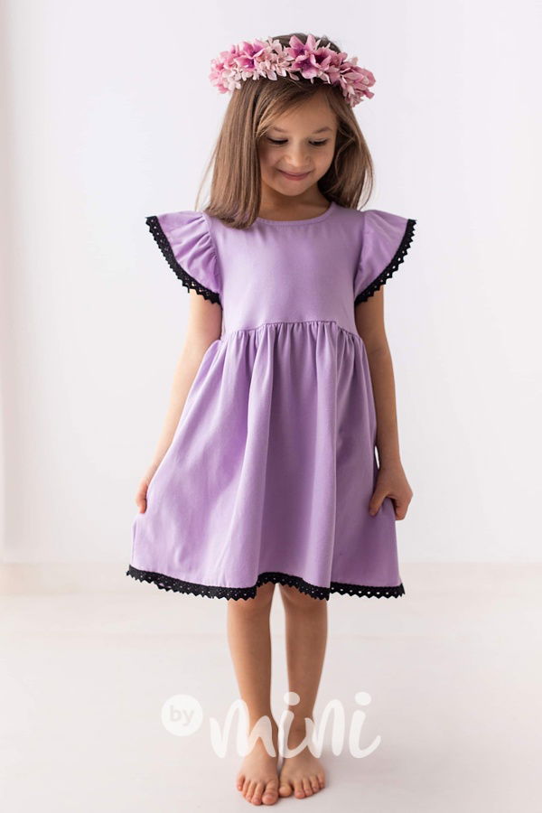Lily Grey romantic boho šaty s krajkou lila