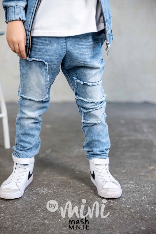 Mash Mnie jeansy blue záplaty