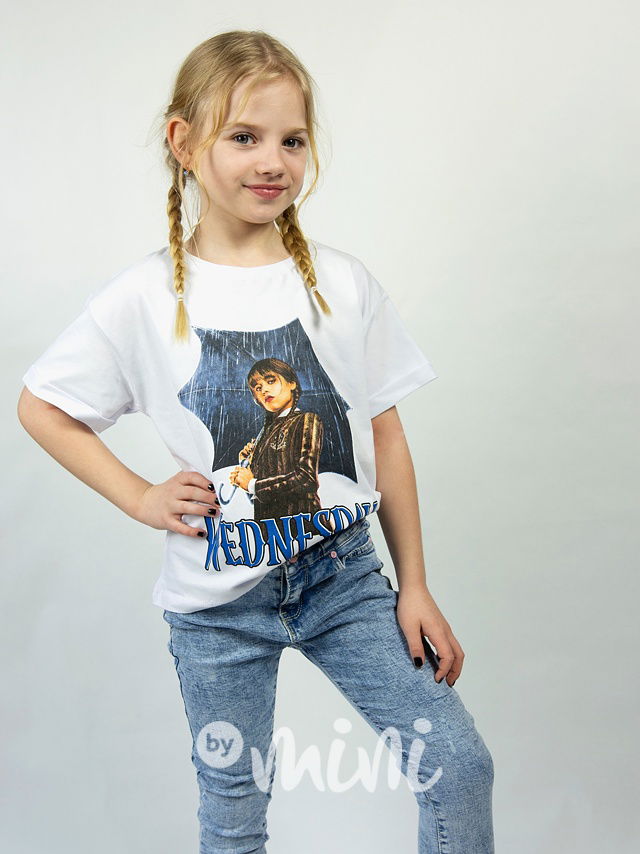 Triko WEDNESDAY umbrella bílé