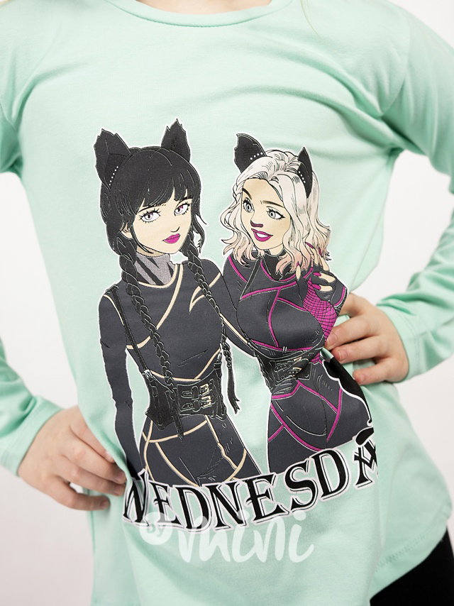 Wednesday cats triko + legíny mint