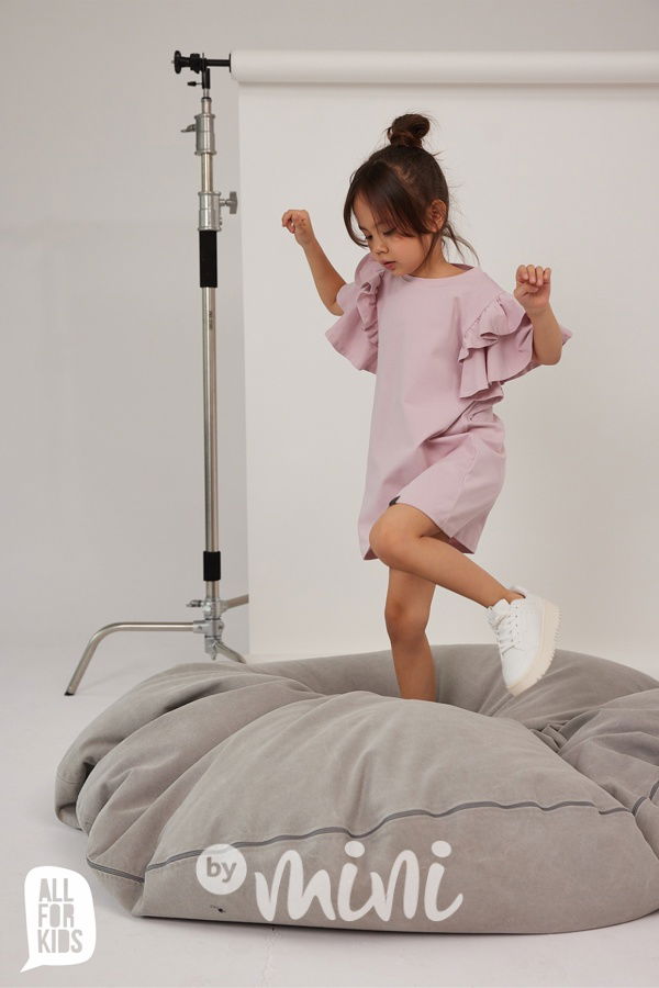 AFK maxi frill šaty pink