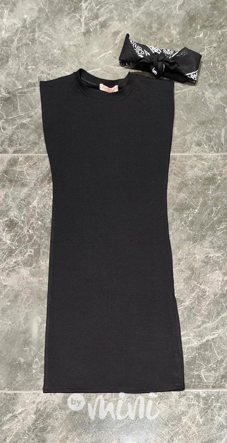 MIDI černé šaty s šátkem
