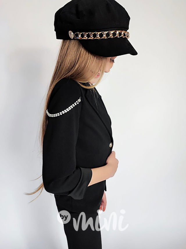 Fashion černé sako se zdobením