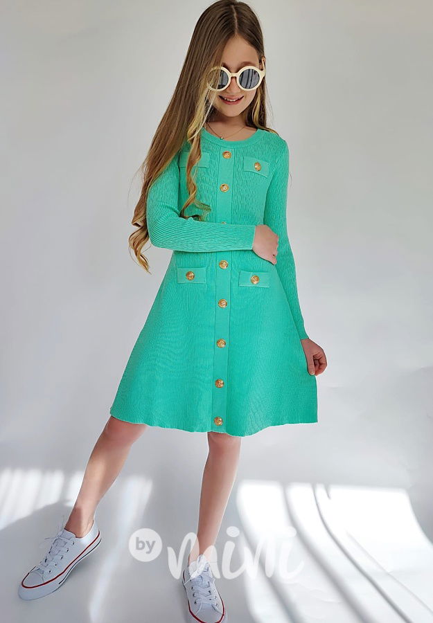 Svetříkové mint šaty