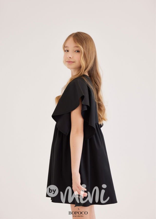 Frill šaty Mini me černé