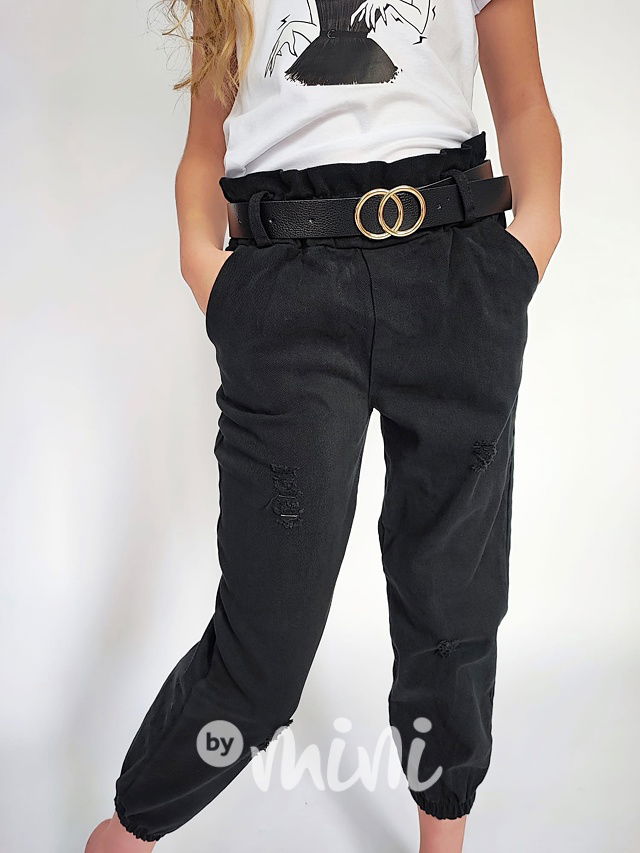 Jeans kalhoty s páskem