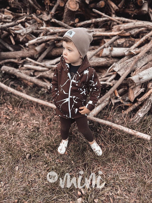 Dino splash mikina hnědá