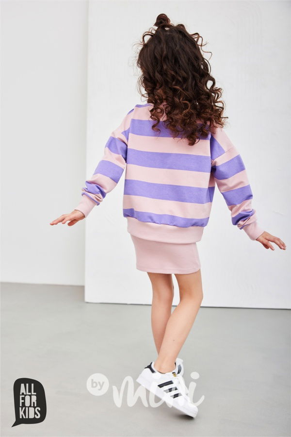 AFK pruhovaná mikina pink/lila